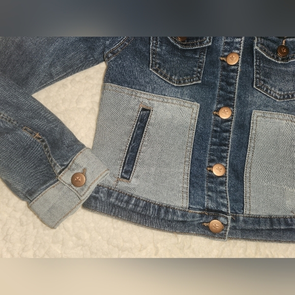 Denim Jean Jacket Girl's Sz 7 / 8 2-Toned Colorblock KIDPIK - Picture 4 of 7